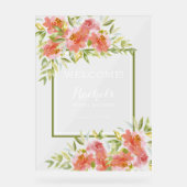 シックフローラブーケブライダルシャワー歓迎 アクリルサイン (正面)