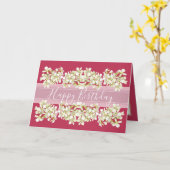 シックフローラブーケホワイトオーキッドフラワーズ誕生日 カード (黄色い花)