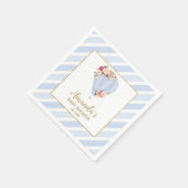 シックフローラホットエアバルーン男の赤ちゃんシャワーブルー スタンダードカクテルナプキン (角)