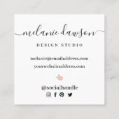 シックフローラボタニカルガーデンオープンエンベロープデザイン スクエア名刺 (裏面)