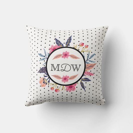 シックフローラボタニカルストークバードベビー誕生統計 クッション (裏面)