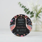 シックフローラボタニカルストークベビーシャワー招待状 招待状 (スタンド正面)