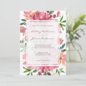 シックフローラボタニカルボホピンク牡丹結婚ズ 招待状 (スタンド正面)