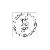 シックフローララウンド差出人住所カスタム ラバースタンプ (インプリント)