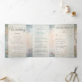 シックフローラリージェンシー結婚エラズ 三つ折り招待状 (内部)