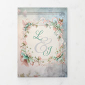 シックフローラリージェンシー結婚エラズ 三つ折り招待状 (カバー)