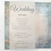 シックフローラリージェンシー結婚エラズ 三つ折り招待状 (内部最初)