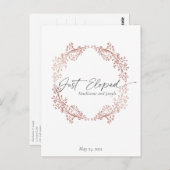 シックフローラリースジャストエロップド発表招待状 ポストカード (正面/裏面)