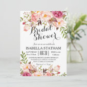 シックフローラリース素朴ブライダルシャワー2 招待状 (スタンド正面)