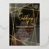 シックフローラリース結婚ズフォイル招待状 箔招待状 (正面)