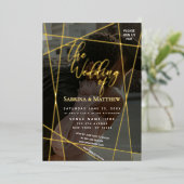 シックフローラリース結婚ズフォイル招待状 箔招待状 (立ち正面)