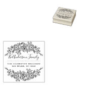 シックフローラリース |スクリプトカスタム差出人住所 ラバースタンプ (押印)