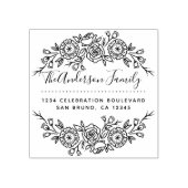 シックフローラリース |スクリプトカスタム差出人住所 ラバースタンプ (インプリント)