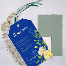 シックフローラレモンシトラス結婚の感謝メッセージ ギフトタグ