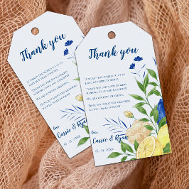 シックフローラレモンシトラス結婚の感謝メッセージ ギフトタグ