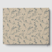 シックフローラローレルリースモノグラムブライダルシャワー ゲストブック (裏面)