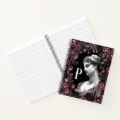 シックフローラヴィンテージバロックパーソナライズされたモノグラム ノートブック (内部)