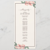 シックフローラヴィンテージピンクローズオフホワイト結婚ズ プログラム (裏面)
