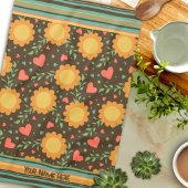 シックフローラ名前をカスタムするまたは引用文おもしろい かわいらし キッチンタオル