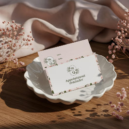 シックフローラ水彩モノグラムクレストロゴブランド 予約カード