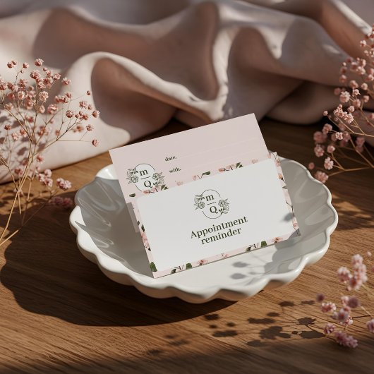 シックフローラ水彩モノグラムクレストロゴブランド 予約カード