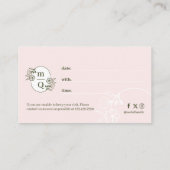 シックフローラ水彩モノグラムクレストロゴブランド 予約カード (裏面)