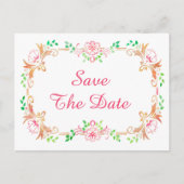 シックフローラ水彩第70誕生日日付を保存 案内ポストカード (正面)