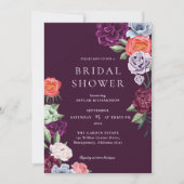 シックフローラ牡丹バラフローズブライダルシャワー 招待状 (正面)