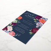 シックフローラ牡丹バラ花咲き卒業パーティー 箔招待状 (回転した状態)