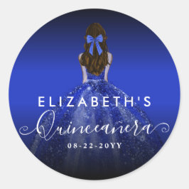 シックフローラ王室のブルードレス誕生日キンセアニェラ ラウンドシール