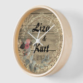 シックフローラ素朴リース結婚ズ 壁時計 (傾斜)