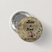 シックフローラ素朴リース結婚ズ    缶バッジ (正面&裏面)