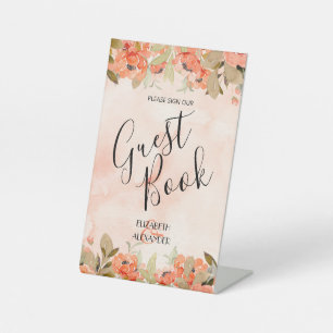 シックフローラ結婚ズゲストブック 台座サイン