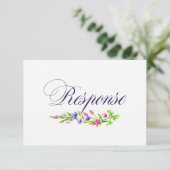 シックフローラ結婚式招待状RSVP/応答カード 出欠カード (スタンド正面)