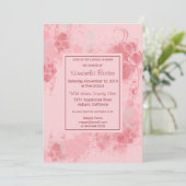 シックフローラ絵を描赤面（ばちゃばちゃ）跳ねるブライダルシャワー 招待状 (スタンド正面)