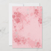 シックフローラ絵を描赤面（ばちゃばちゃ）跳ねるブライダルシャワー 招待状 (裏面)