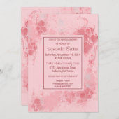 シックフローラ絵を描赤面（ばちゃばちゃ）跳ねるブライダルシャワー 招待状 (正面/裏面)