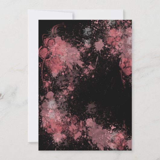 シックフローラ絵を描赤面(ばちゃばちゃ)跳ねるブライダルシャワー 招待状 (裏面)