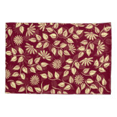 シックフローラ自然パステルイエローパターンブルゴーニュ 枕カバー (裏面-左)