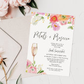 シックフローラ花びらプロセッコQRコードブライダルシャワー 招待状