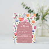 シックフローラ赤面ピンクベビーシャワーガール ポストカード (スタンド正面)