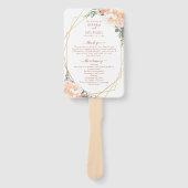 シックフローラ赤面金ゴールドテラコッタ結婚式 プログラム ハンドファン (正面)