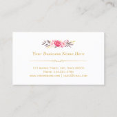 シックフローラ金ゴールドフレームメイクアップアーティスト美しいサロン 名刺 (裏面)