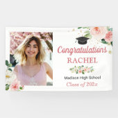 シックフローラ金ゴールド卒業お祝い写真 横断幕 (横)