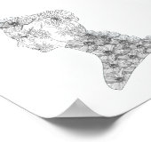 シックフローラ顔イラストレーションファッション ポスター (角)