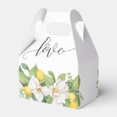 シックフローラ&レモングリーン結婚式の引き出物ボックス フェイバーボックス (裏面サイド)