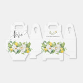 シックフローラ&レモングリーン結婚式の引き出物ボックス フェイバーボックス (折り畳みなし)