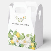 シックフローラ&レモングリーン結婚式の引き出物ボックス フェイバーボックス (オープン)