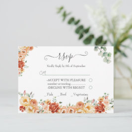 シックフローラRSVP結婚の応答カード 出欠カード