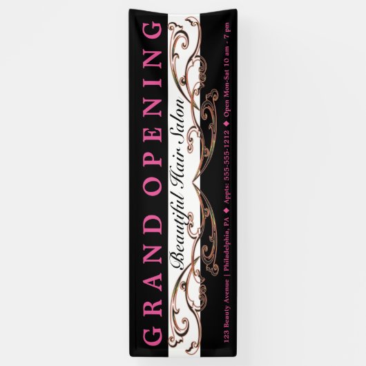 シックフローリッシュ美しいサロンブティックグランドオープニング 横断幕 (縦)